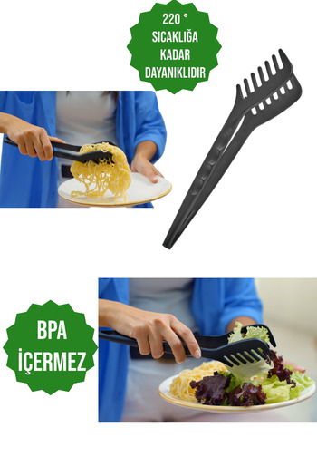 CocoVia 2-Piece Serving Set - Practical Fireproof Non-Stick Serving Set - Salad Pasta Serving - Meat Tong