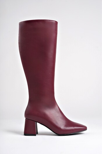 MUGGO Karoline Guaranteed Blunt Toe Side Zipper Heeled Women's Boots