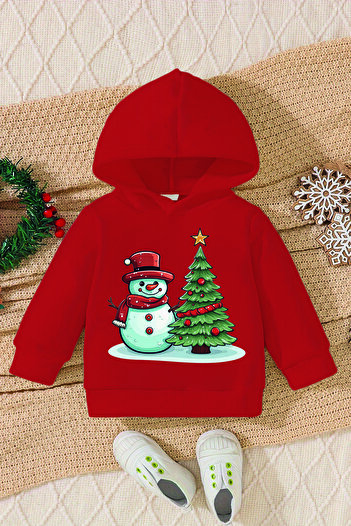 ADABEBEK New Year's Special Hat Snowman Printed Baby Sweatshirt 23074