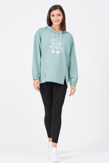 BUSA Pregnant Breastfeeding Detailed Sweatshirt Çağla