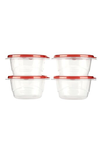 RUBBERMAID 4-Piece TakeAlongs Dishwasher Safe Stackable Plastic Food Storage Container Set 26 oz