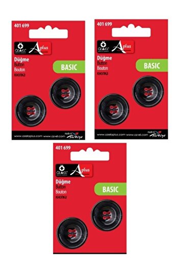 ÖZ-EL AŞ 6 Pcs Black Oversized Buttons - 25 mm Skirt and Sweater Buttons 401 699