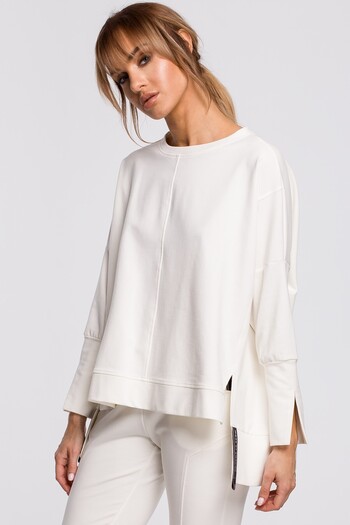 Made of Emotion Sweatshirt with side slits and a stripe trim