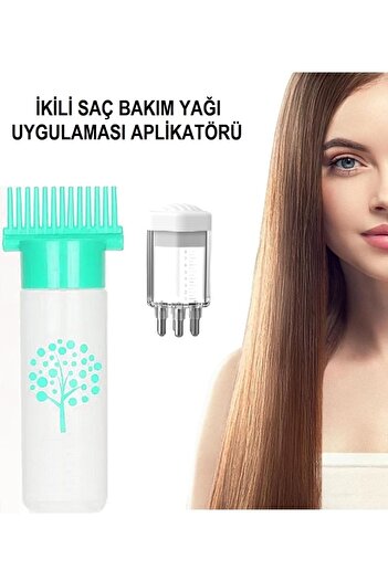gaman Hair Care Oil Bottle - Dual Applicator Kit, for Scalp Massage
