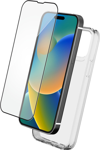 Force Bigben Pack iPhone 15 Transparent Case + Tempered Glass + Smartframe