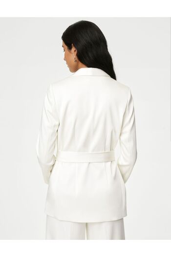 Marks & Spencer Regular Fit Kemerli Saten Blazer Ceket