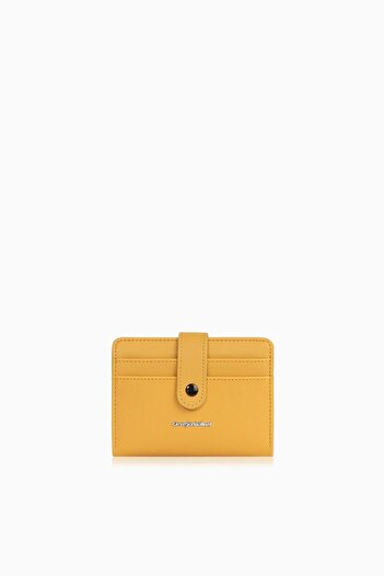 CENGİZ PAKEL Cengiz Pakel Women's Mini Size Wallet with Snap Detail - 65315 - Mustard