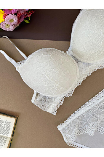 ST iç giyim Set de sutien cu dantelă pentru femei, cu căptușeală și sârmă