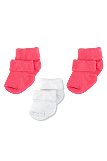 Novibaby 3 Pack Bamboo Newborn Baby Socks I White Candy I Baby Girl Boy Socks
