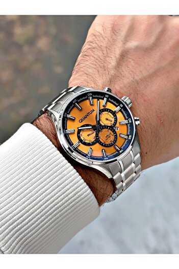 Quantum Functions Active Silver-Yellow Color Steel Band Steel Case Men Wrist Watch 958,300