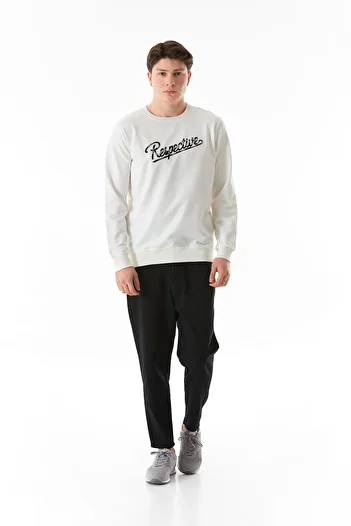 Fulla Moda Text Embroidered Crew Neck Sweatshirt