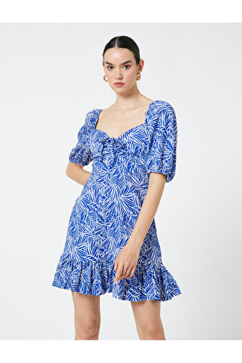 Koton Rochie mini cu model tropical Decolteu inima
