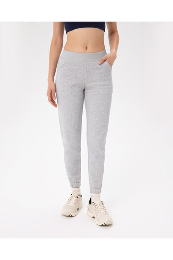 Ayma Active Gray Organic Cotton High Waist Elastic Leg Jogger Sweatpants