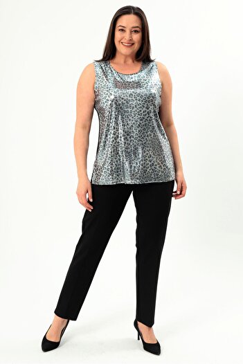 Metpoint Trend42Plus Plus Size Wide Strap Evening Dress Black Blouse