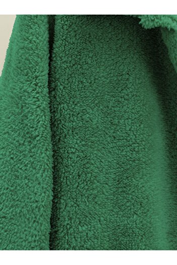 Modamorfo Green Plush Jacket - Tall Buttons and Pockets