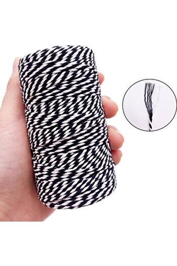 roco paper Gift Wrapping Lanyard, 200 g Black-White Packing, Martenish Lanyard, 200 m (Twine Baker)
