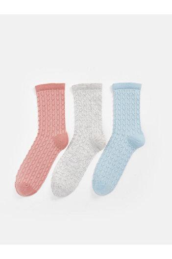LC Waikiki Sparkling Choices from Shining Store |   Self-Patterned Women's Socks 3-Piece Set