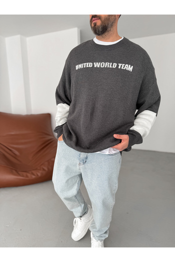 BYBASICMAN Anthracite New York Knitted Sweatshirt Jj-104
