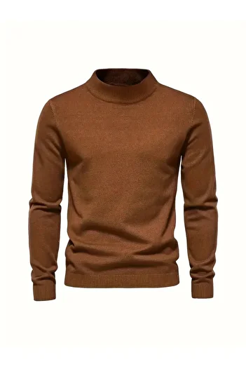 NO4 Half-Necked Textured Knitting Sweater