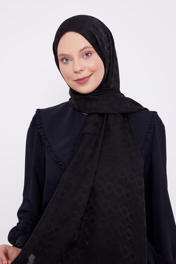 Levidor Black Ring Pattern Jacquard Janjan Shawl