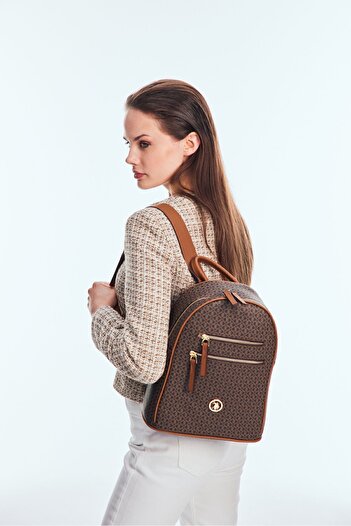 U.S. Polo Assn. Brown-Tan Women's Backpack Us8407 Online Exclusive