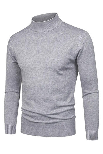 NO4 Half-Necked Textured Knitting Sweater