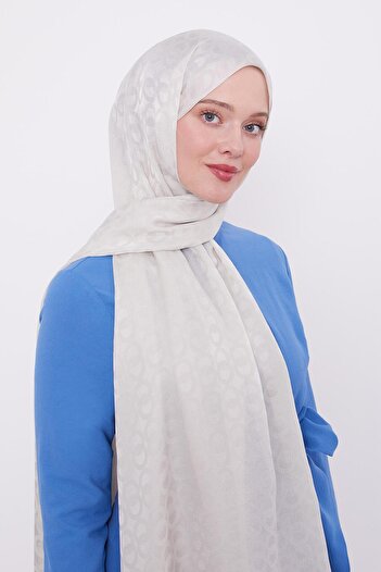 Levidor Beige Ring Pattern Jacquard Janjan Shawl