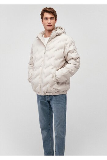 Mavi Men's Hooded Beige Jacket Regular Fit / Regular Cut 0110368-70144