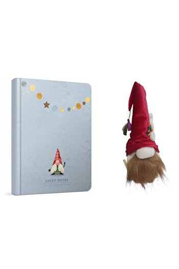 GENC DIJITAL BASKI New Year's Concept Gift -(Hard Cover A5 Notebook + New Year's Santa Claus Decorative Ornament)