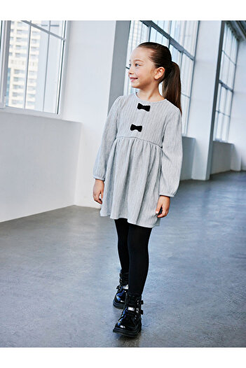 LC Waikiki Lcw Crew Neck Long Sleeve Girls' Dress