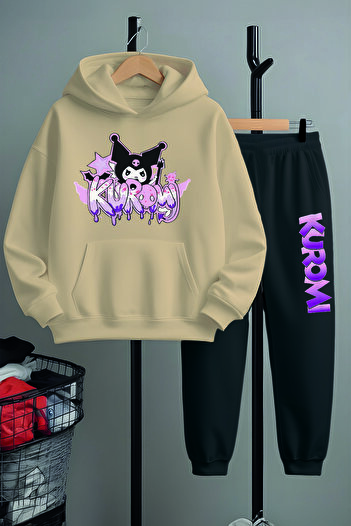 MYADA Premium Graffi Kuromi Printed Bottom Top Tracksuit Set 23408