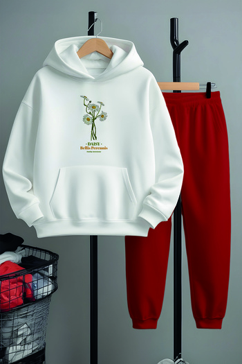 MYADA Premium Natural Daisy Printed Bottom Top Tracksuit Set 22805