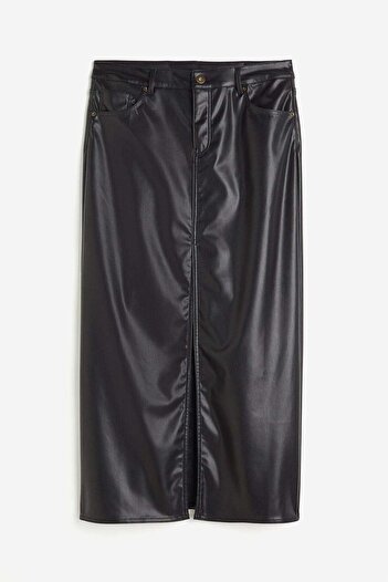 H&M Coated midi skirt