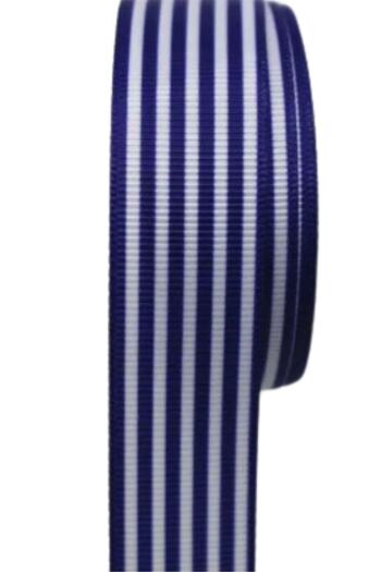 Skygo Navy Blue 25 mm Ribbon - Taffeta Line Patterned 1 Meter