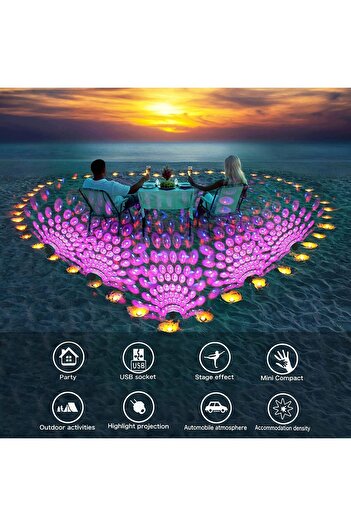 COOYA USB Projector Night Light, 4 Colors, 9 Functional Modes, for Car Decor, Ceiling, Bedroom