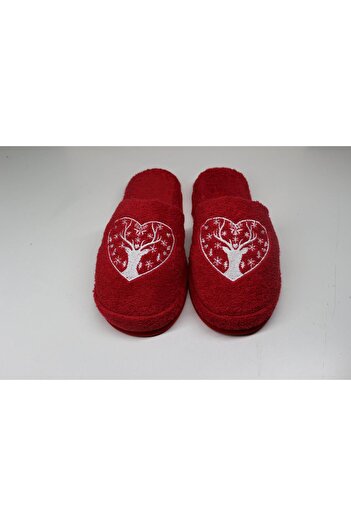 Ender Home Heart Embroidered Christmas Slippers Home Hotel Guest Thick Sole Slippers