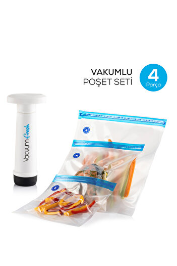 Vienev Vacuumfresh Set of 4 Vacuum Bags and Pumps