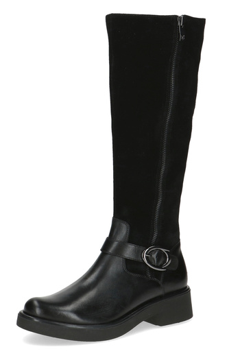 Caprice Damen Elegante Stiefel 9-25504-43 Schwarz 019 Black Comb Leder mit CAP Airmotion