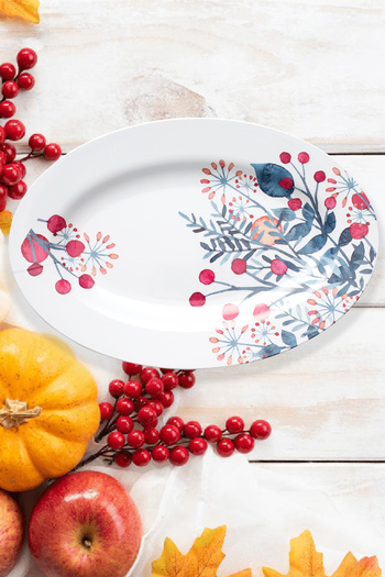 BOSSİO Kayak 37cm Aquarium Plate: Catering Restaurant Fish Serving: Medium Salad, Fruit Presentation