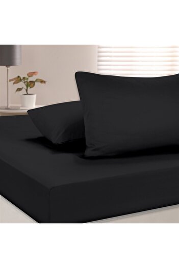 Evim 100% Cotton Akfil Flat Sheet Set 240X260 cm Black
