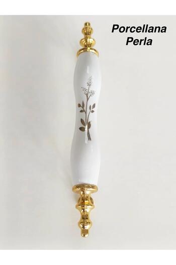Porcellana Perla (9.6cm)- Porcelain Cover Cabinet Handle Drawer Handle Furniture Kitchen Kulb Bathroom Handle -Asos96Mm-Stk3340