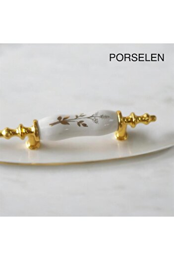 Porcellana Perla (6.4cm)- Porcelain Cover Cabinet Handle Drawer Handle Furniture Kitchen Kulb Bathroom Handle -Asos64Mm-Stk3341
