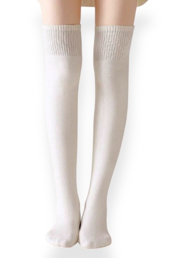 Nitesheys Winter Natural Wool Women's Ecru White Ultra Long Over-The-Knee Socks Leggings Boot Socks