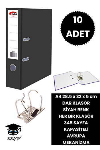 SEYFİKİRTASİYE Office Office Classer - Double Ring, European Metal Mechanism, Narrow and Wide Folder for Various Colors and Quantity
