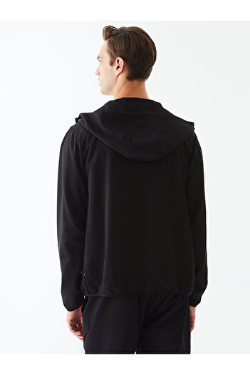 Ltb Siyah Sweatshırt Fermuarlı Kapüşonlu