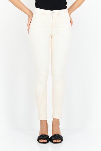Guess Women Skinny Fit High Waist Stripe Jeans, Pink
