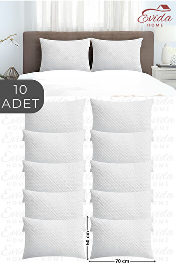 Evida 10 Quilted Antibacterial Zippered Pillow Protective Mattresses - 50X70 cm - Pillowcases