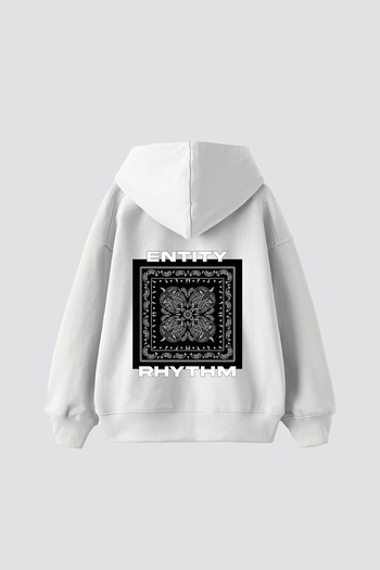 Sekizbiraltı Ритм Бандана з принтом Oversize Unisex Біла худі