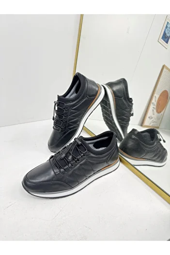İmerShoes Чоловічі повсякденні кросівки - натуральна шкіра, біла підошва, гумові шнурівки Comfort 5040