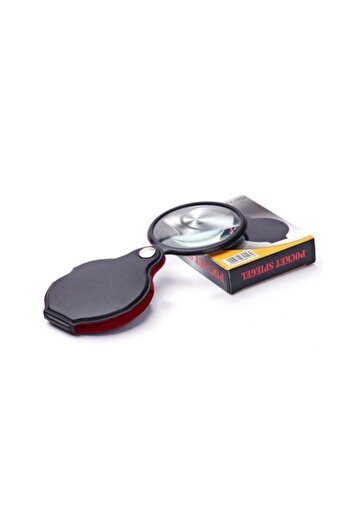 Skygo 5X 60MM Glass Optical Lens - Foldable Leather Coated Pocket Magnifier XX1051